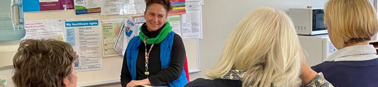 Bron Grieve speaking to a crowd