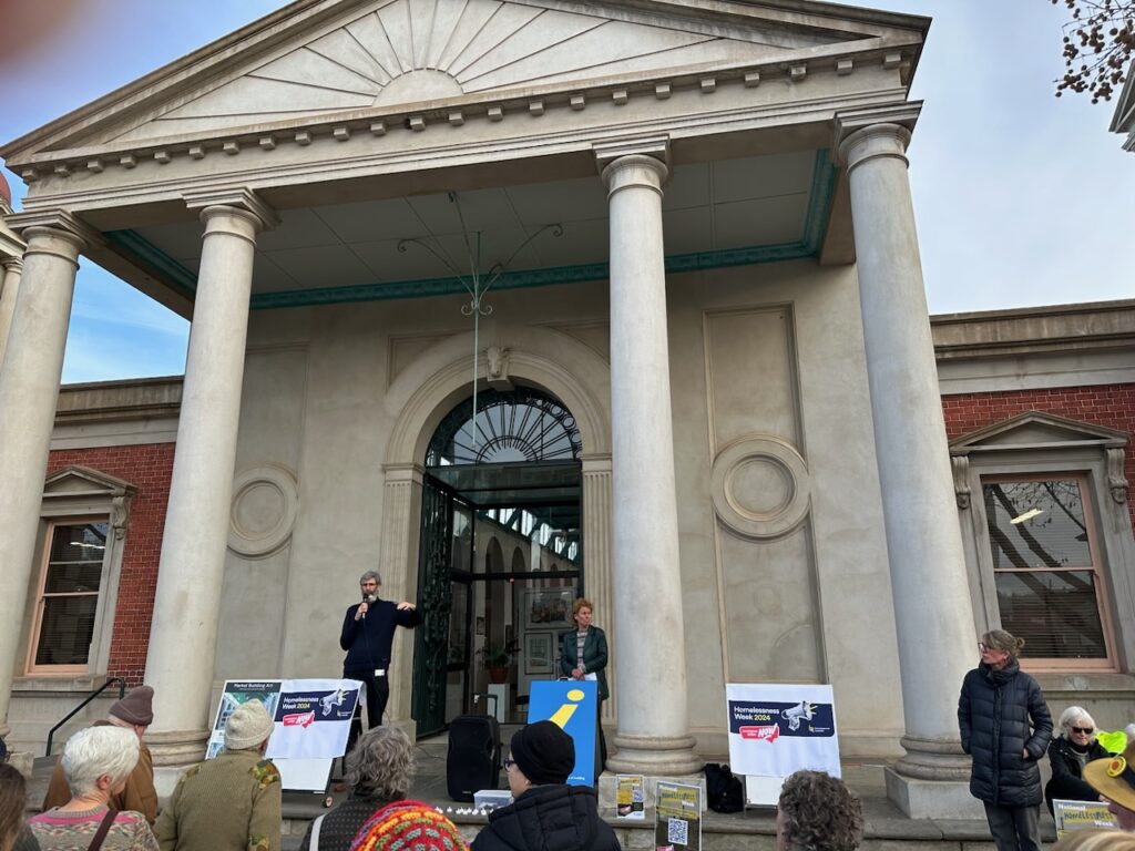 Michael McMahon speaks at the Homelessness Week