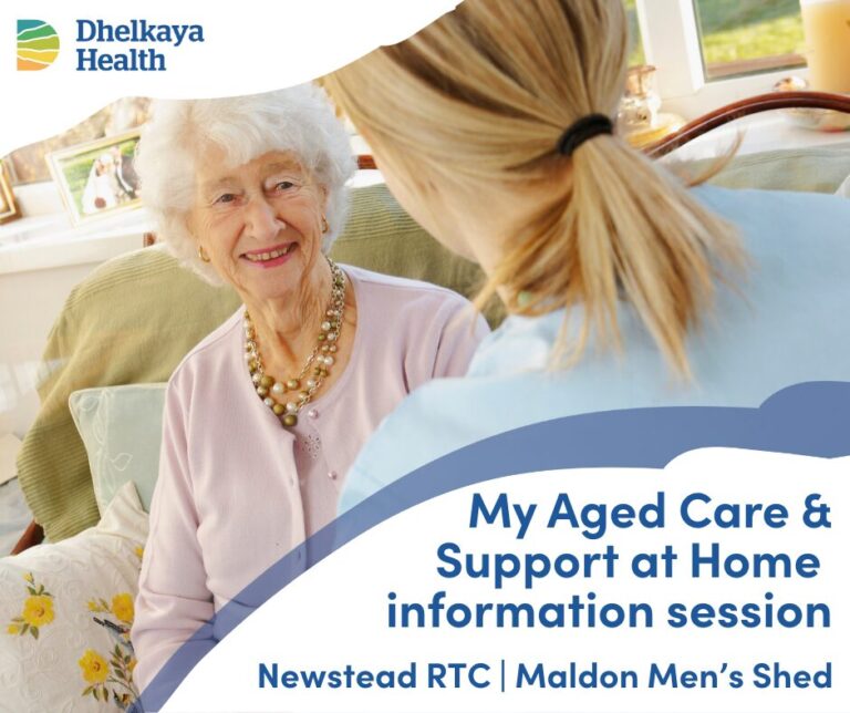 an older person at home, chatting with a home care support worker