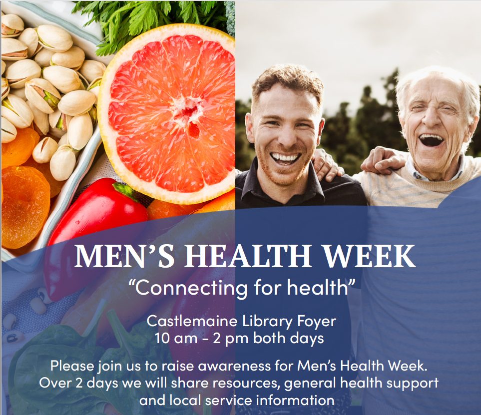 Two men and healthy food