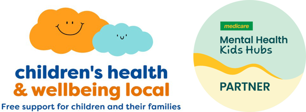 Childrens Health and Wellbeing Local and Mental Health Kids Hub Partner dual logo